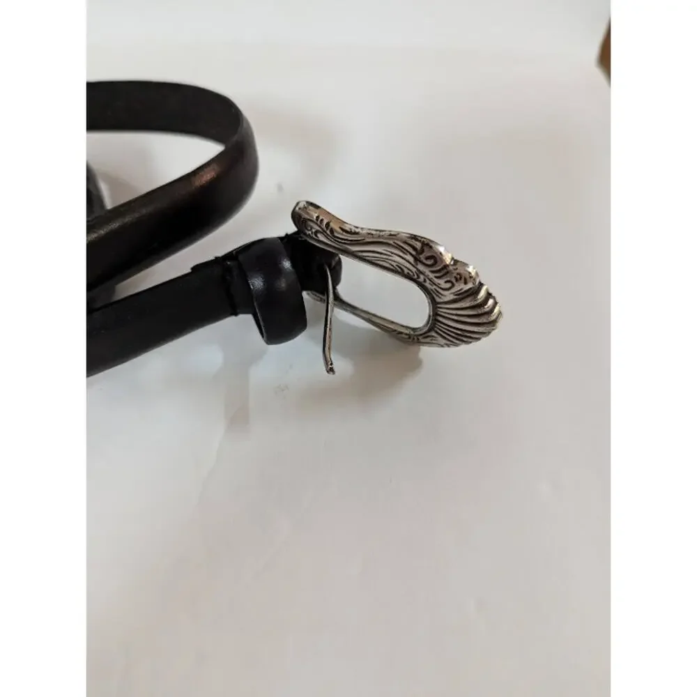 Genuine leather belt silver decoration Size Large Cowgirl Western Boho Style